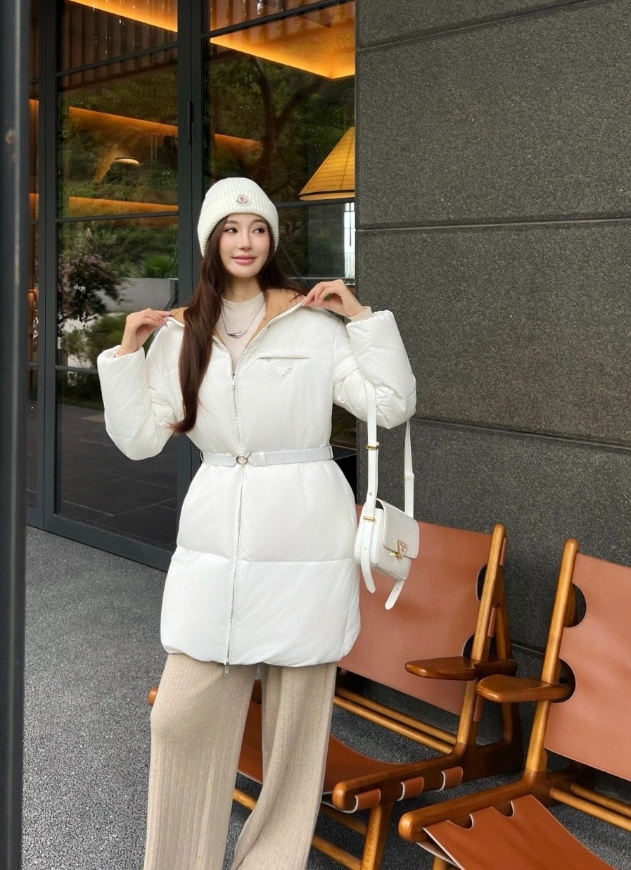 프*다 리나일론 벨트 다운 패딩