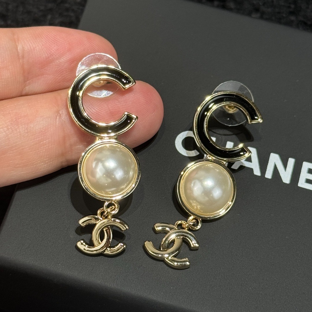 샤* c3 더블 c 진주 귀걸이
