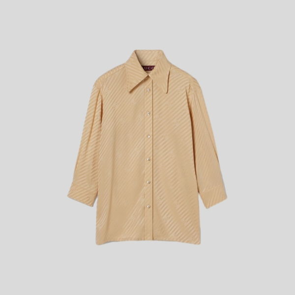 구찌 실크 자카드 셔츠