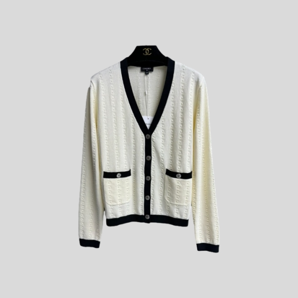 샤넬 컬러 블록 니트 가디건