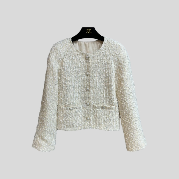 샤넬 베이지 트위트 코트