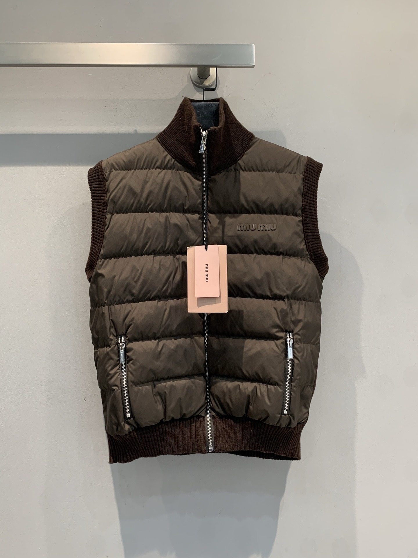 미*미*  캐시미어 니트 구스다운 조끼