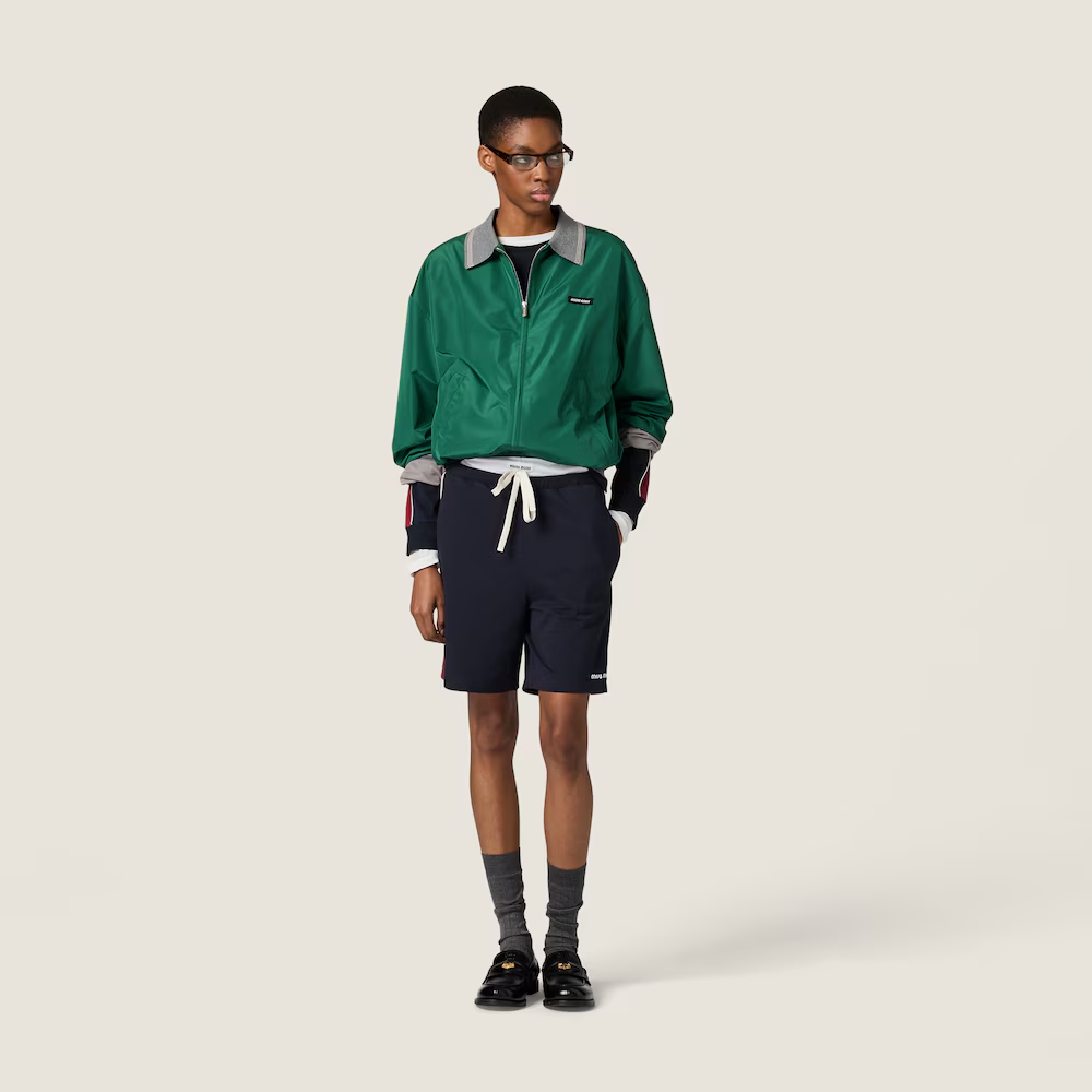 미우미우 테크니컬 포플린 봄버 자켓