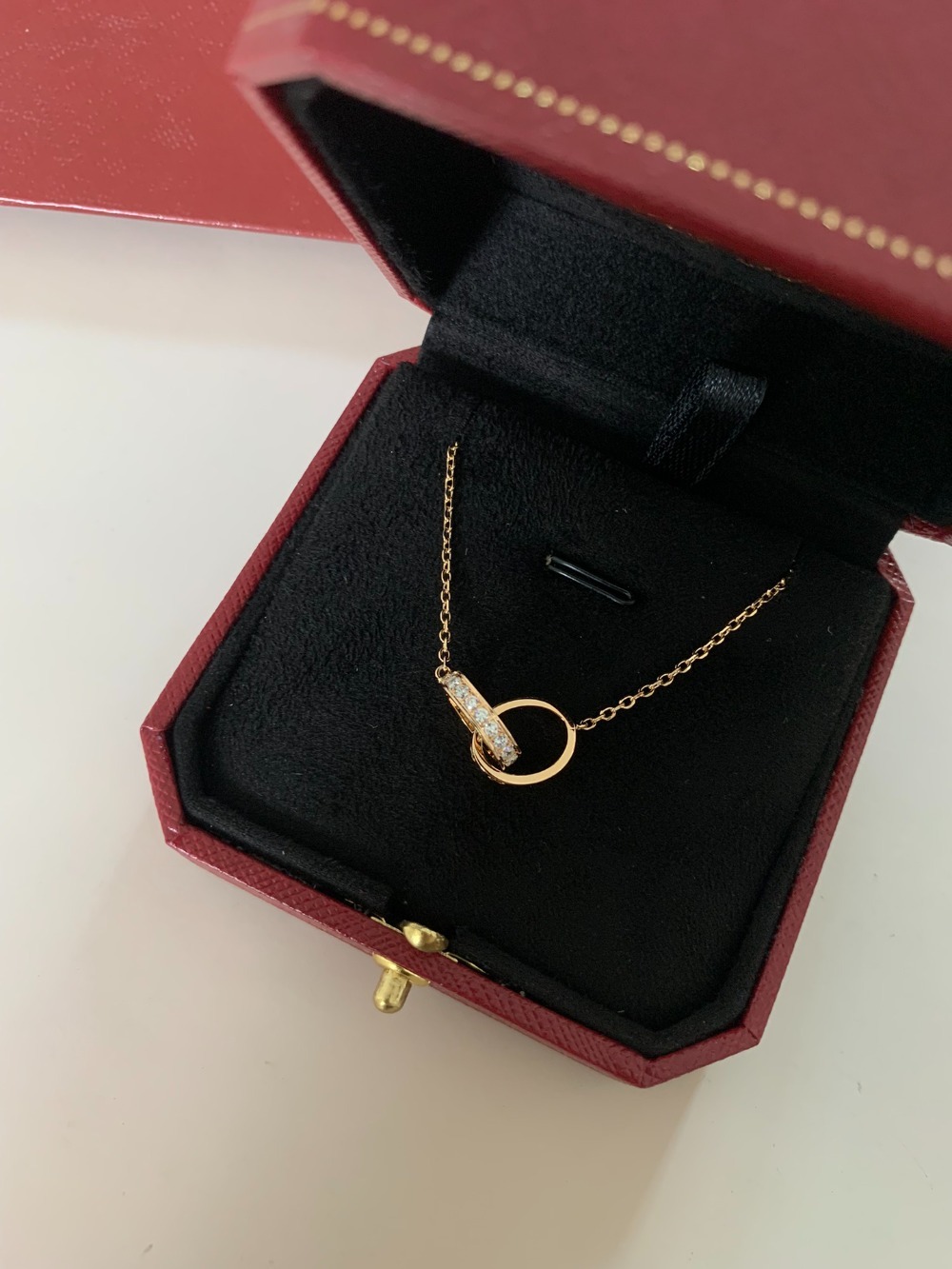 까*띠에 큐빅 투링 목걸이