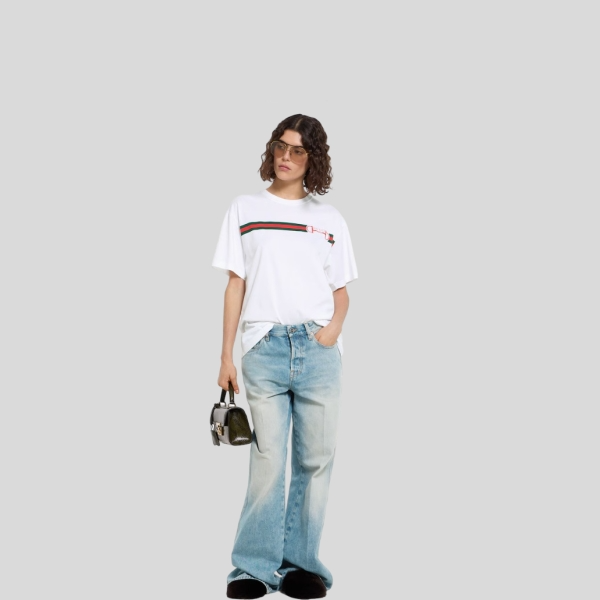 구찌 코튼 저지 프린트 티셔츠 