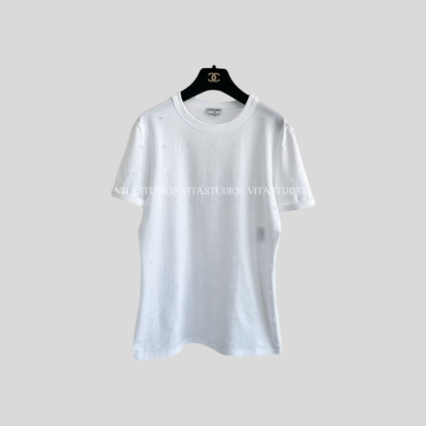 샤넬 자수 로고 티셔츠