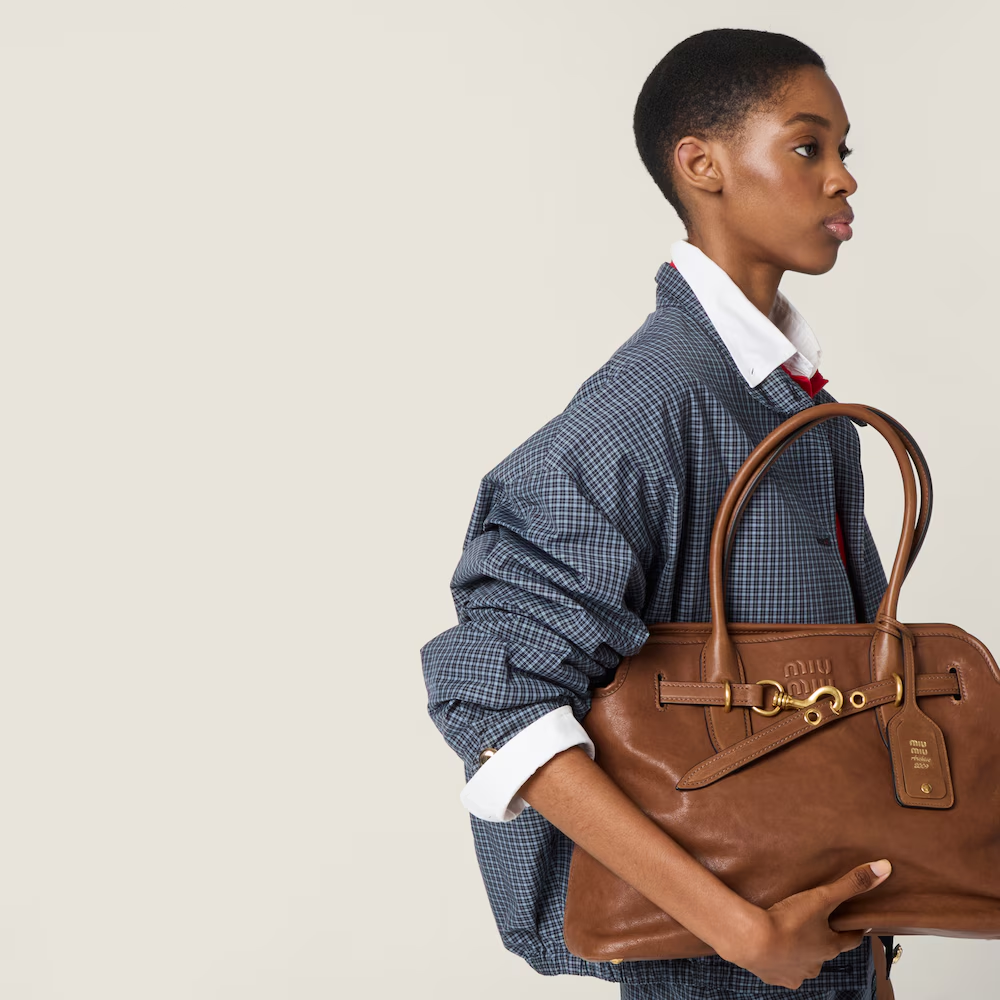 미우미우 체크 블라우스 자켓