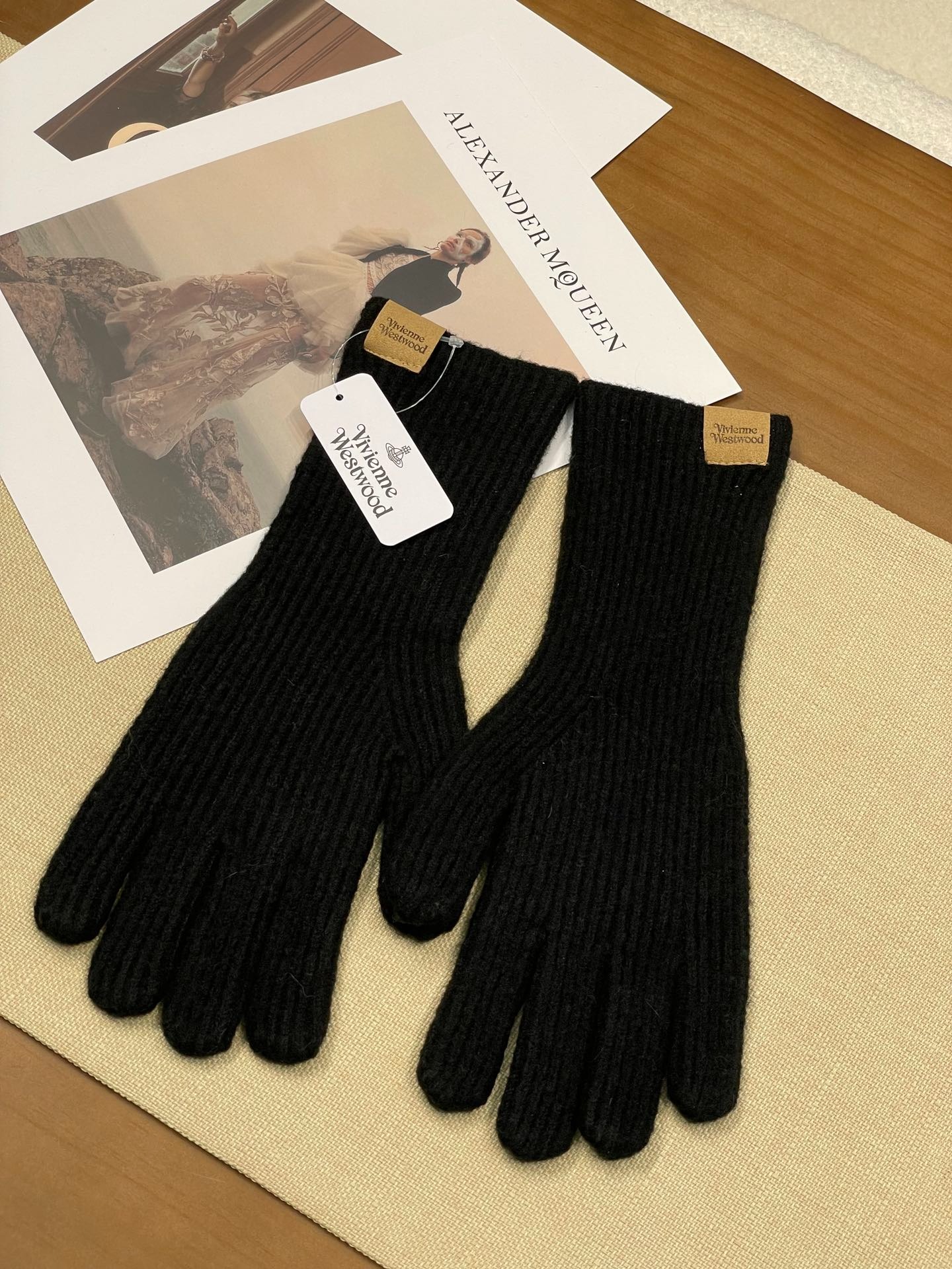 비*안 울 니트 장갑