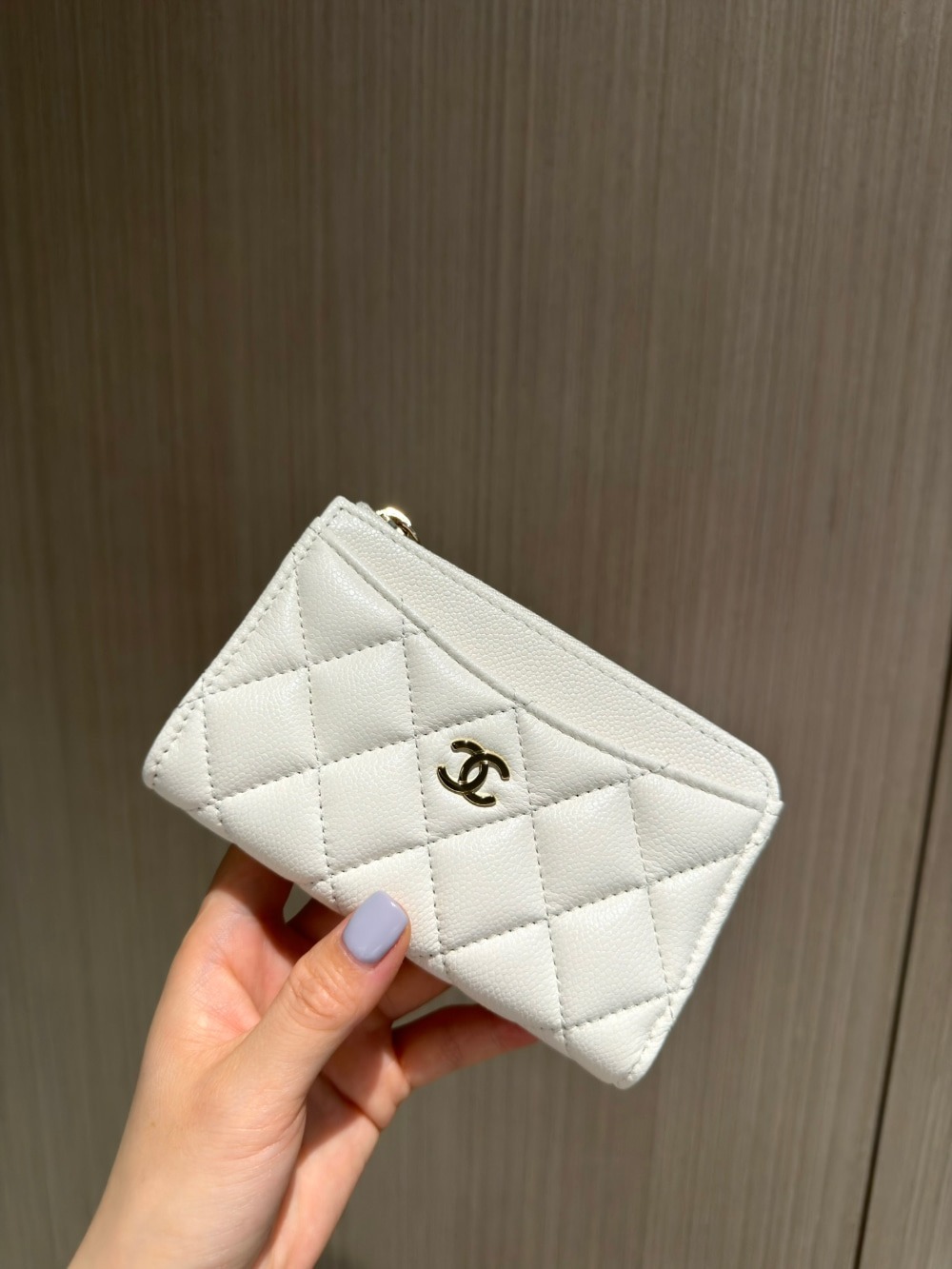 샤* CC로고 캐비어 지퍼 카드 지갑 AP3179