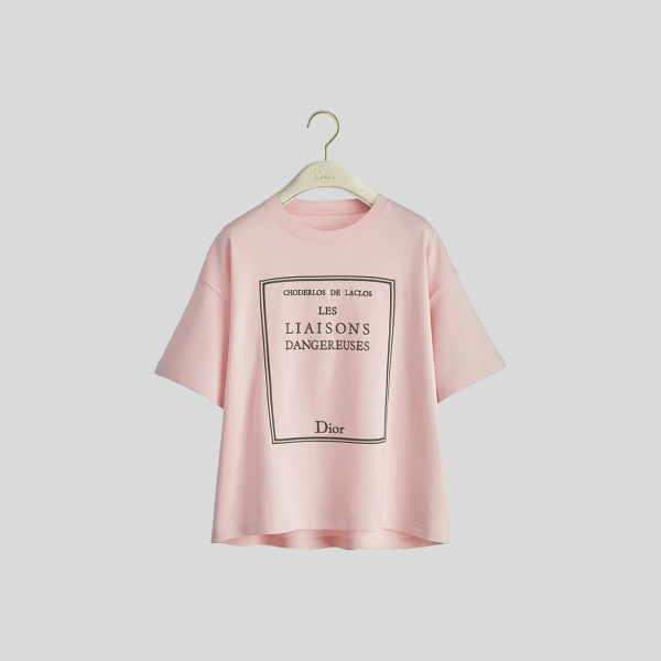 디올 북 커버 오버사이즈 크롭 티셔츠
