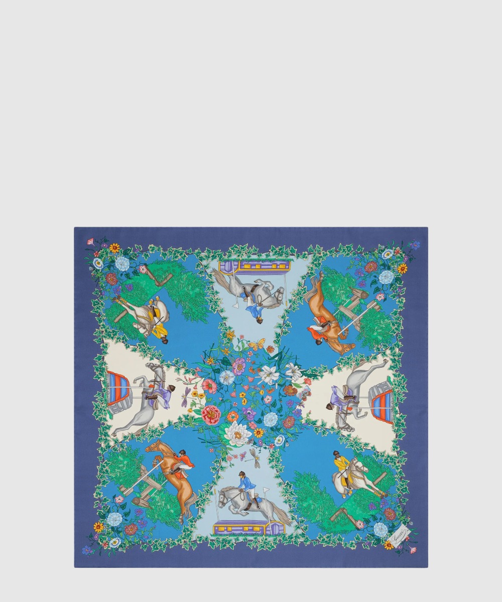 구찌 프린트 실크 트윌 까레 810870