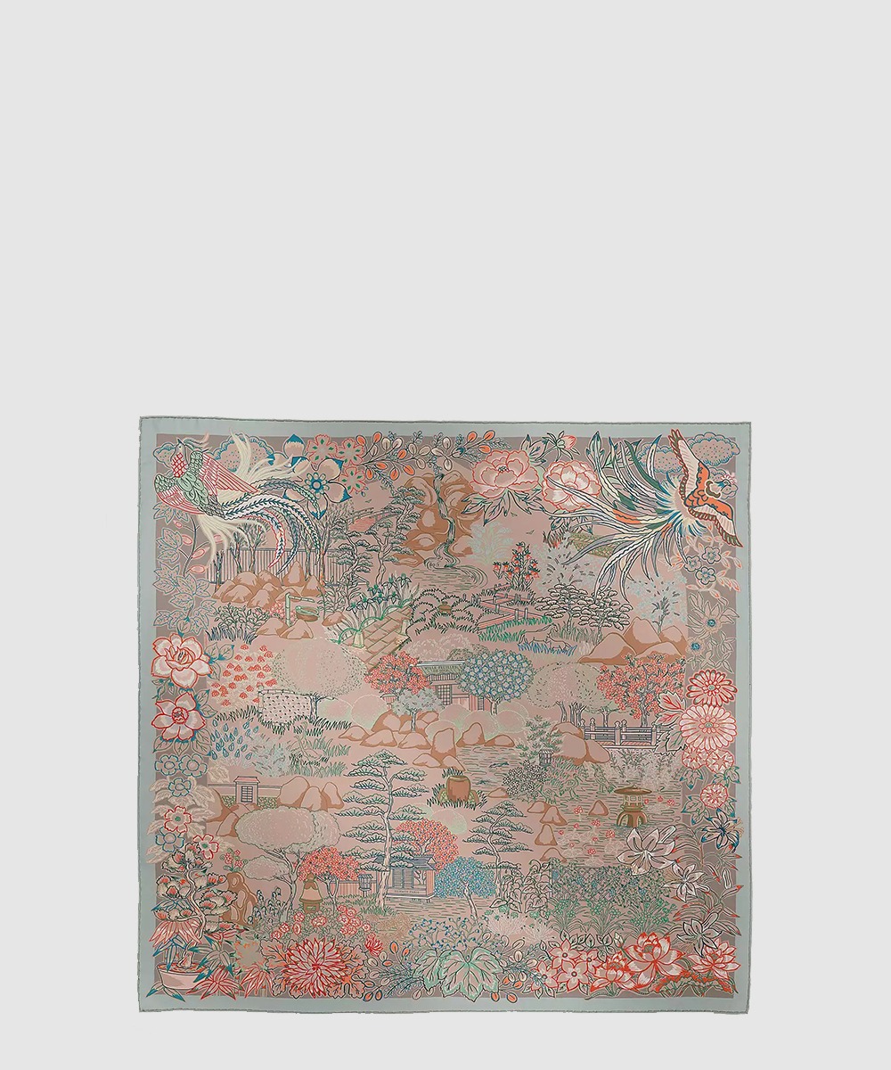 에르메스 Mille Feuilles de Soie 더블 페이스 스카프 90