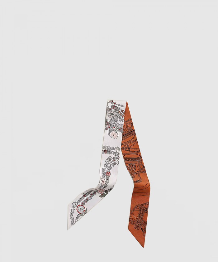 에르메스 트빌리 방도 꽃으로 장식된 갈라 띠