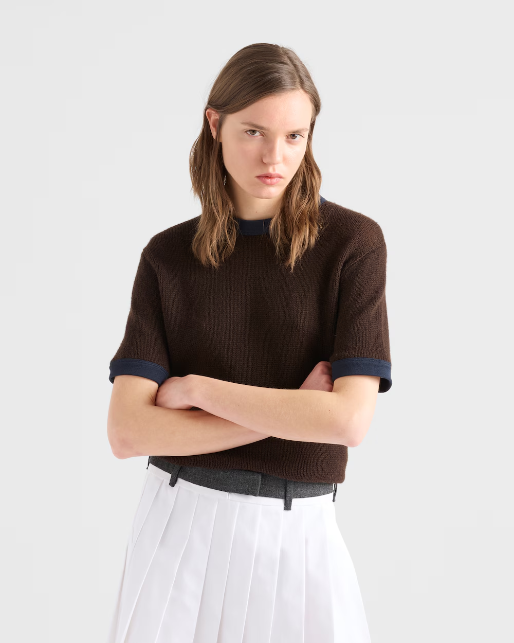 프라다 캐시미어 크루넥 스웨터