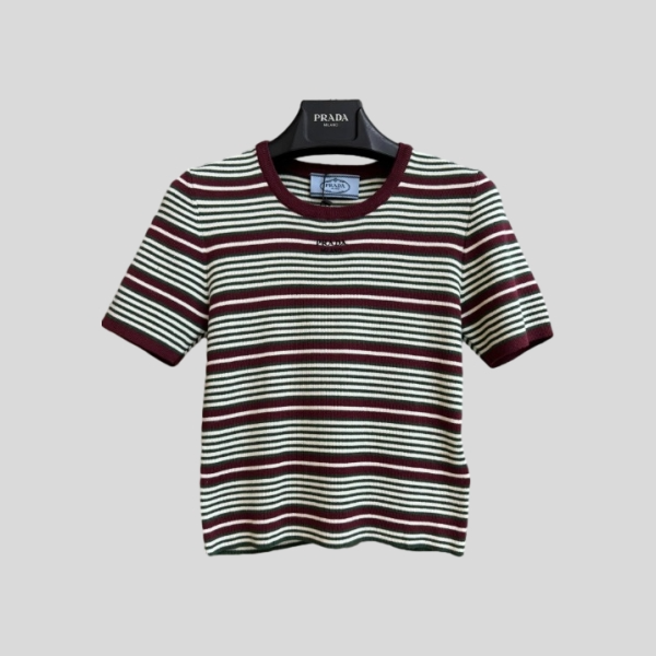 프라다 스트라이프 반팔 셔츠