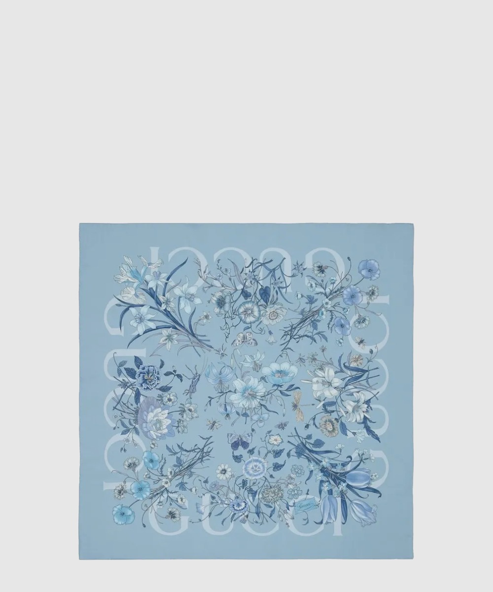 구찌 프린트 실크 까레 810042