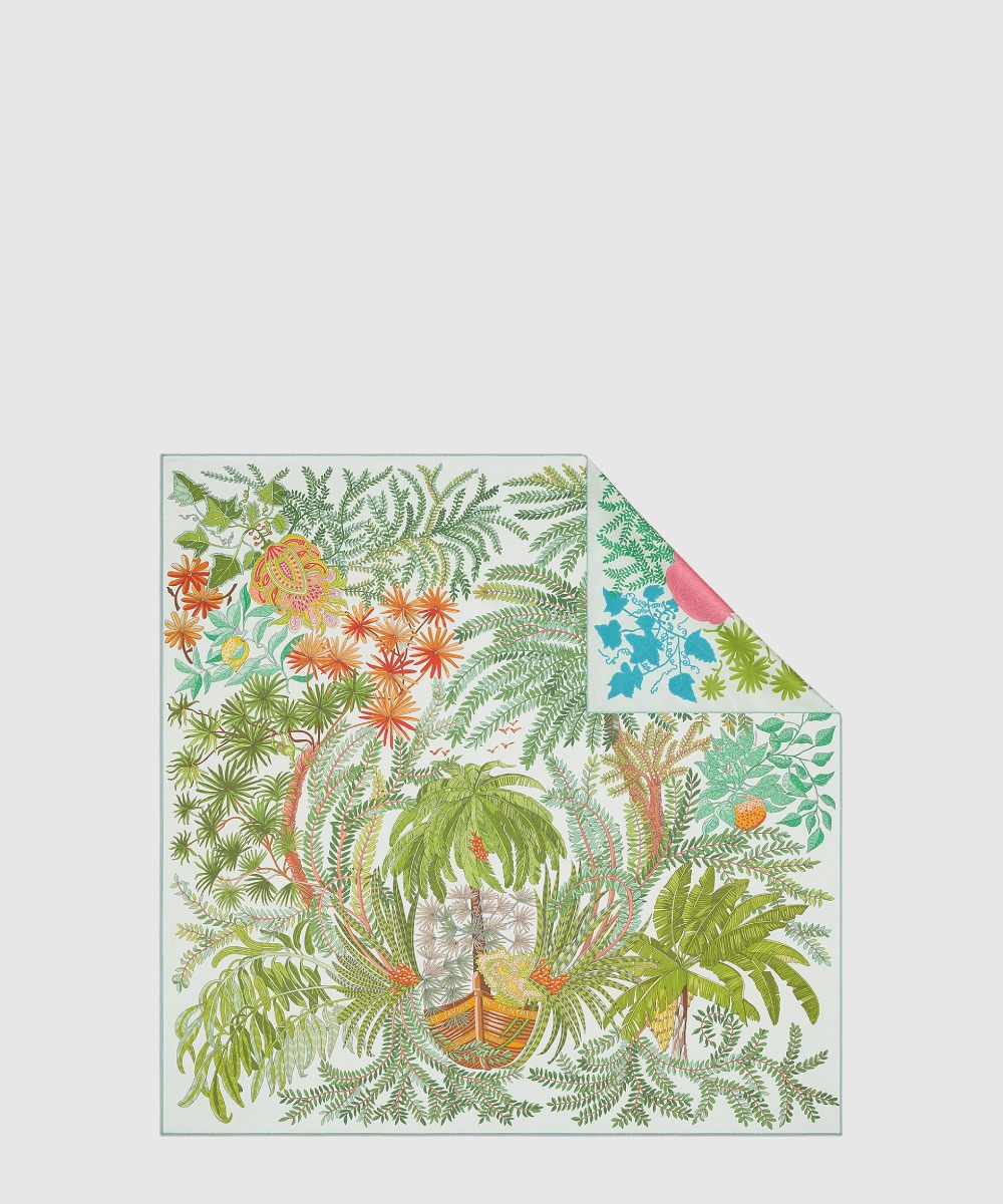에르메스 Le Jardin des Peintres 더블 페이스 스카프 90