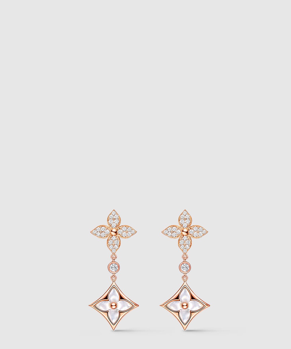 루이비통 컬러 블라썸 더블 스타 롱 귀걸이 Q06489