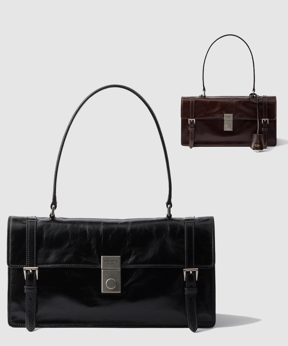 프라다 미디엄 가죽 핸드백 1BN026