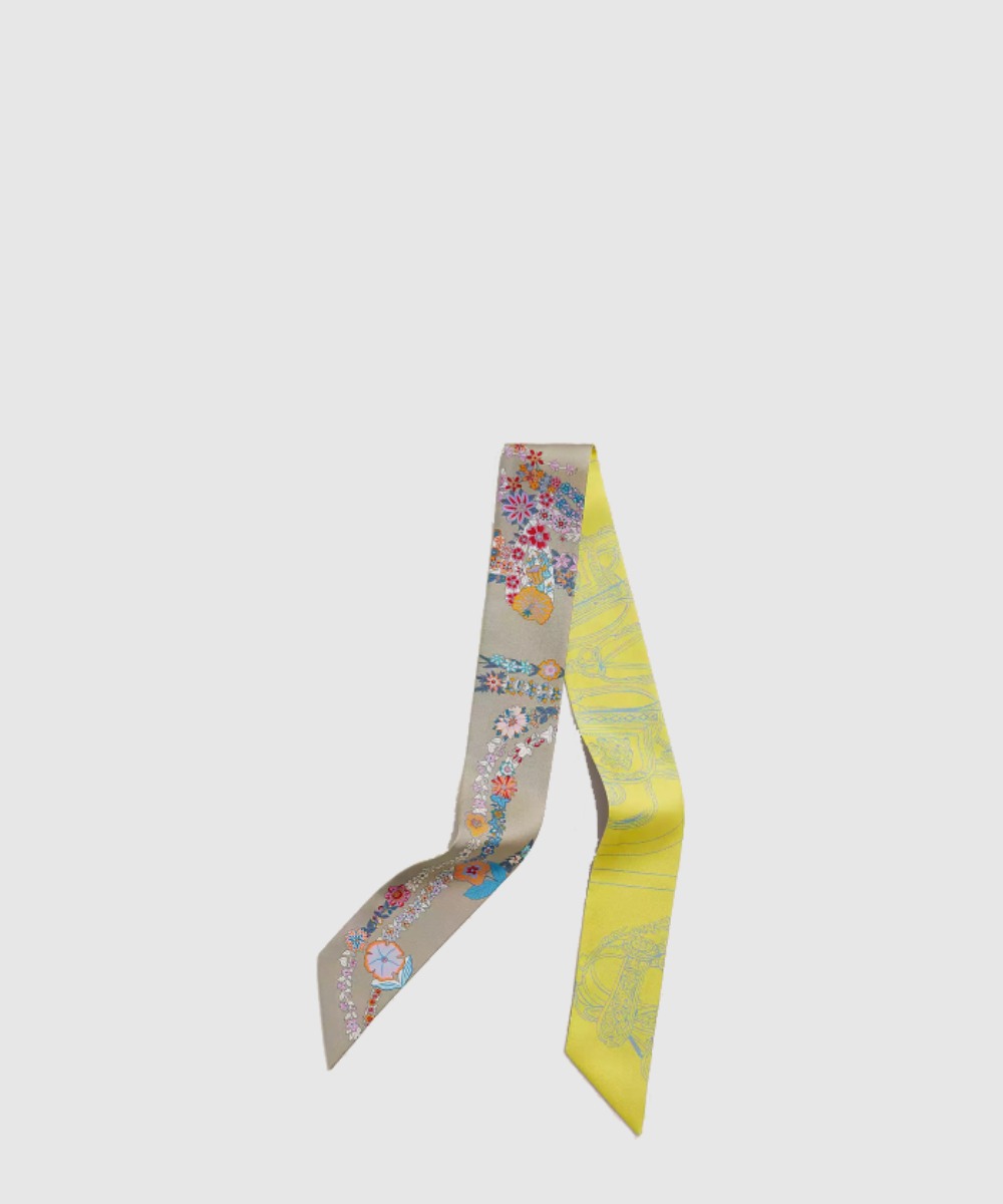 에르메스 트빌리 방도 꽃으로 장식된 갈라 띠