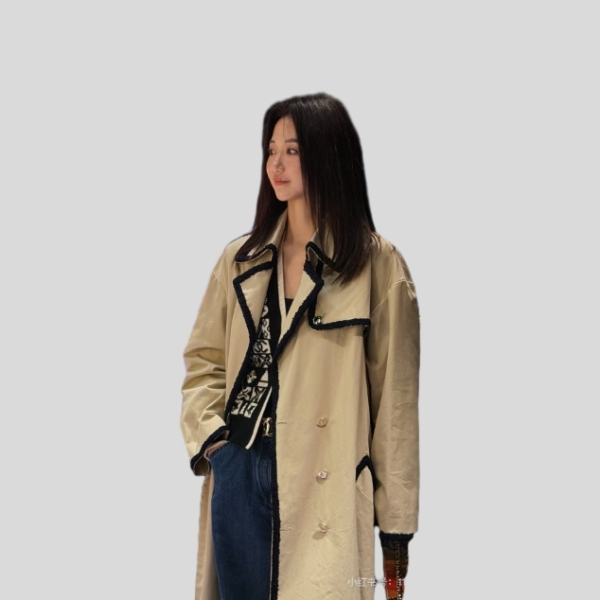 샤넬 콘트라스트 엣지 트렌치 코트