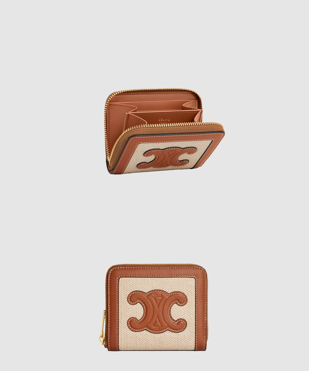 셀린느 트리옴프 가죽 콤팩트 지퍼 지갑 10L742