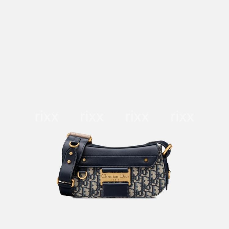 디올 Streetchic 스몰 백 블루 오블리크 & 송아지 가죽