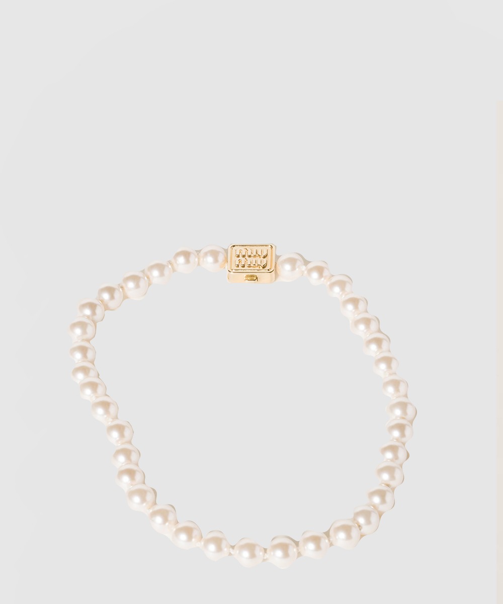 미우미우 인조 진주 장식 메탈 목걸이 5IC167