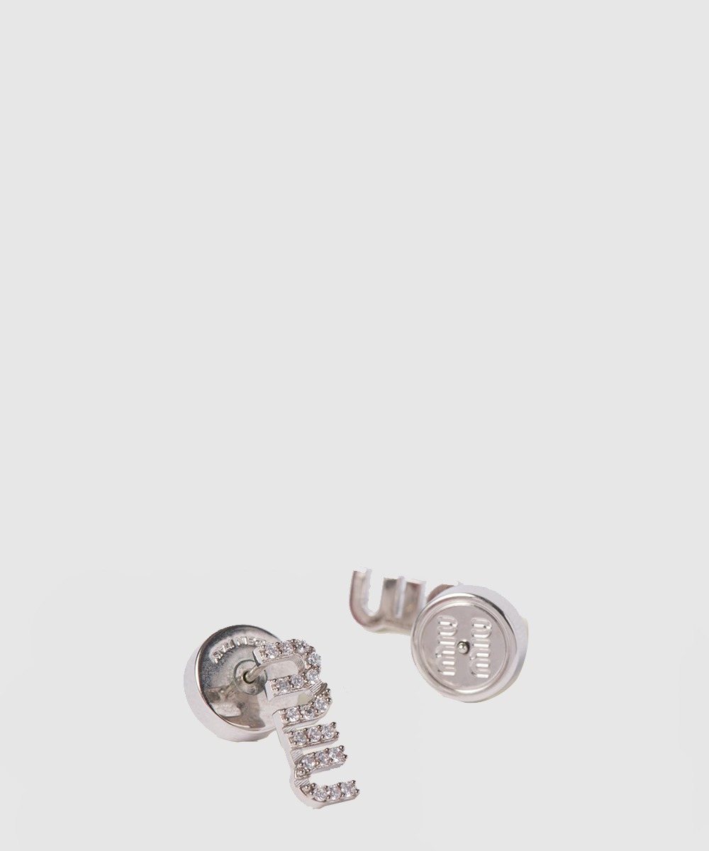 미우미우 크리스털 장식 메탈 귀걸이 5IO059