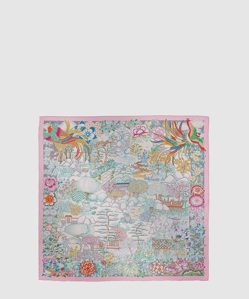 에르메스 Mille Feuilles de Soie 더블 페이스 스카프 90