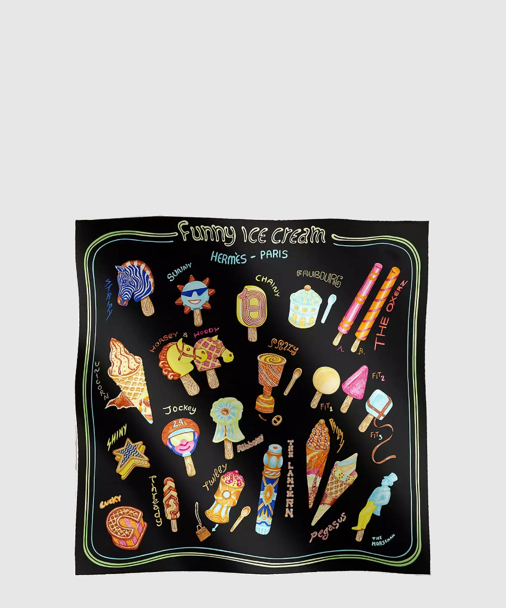 에르메스 Funny Ice Cream 스카프 90