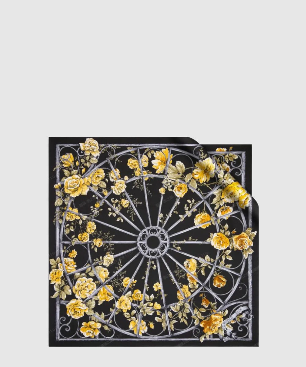 디올 식물 화훼 90 스퀘어 스카프 31GRA