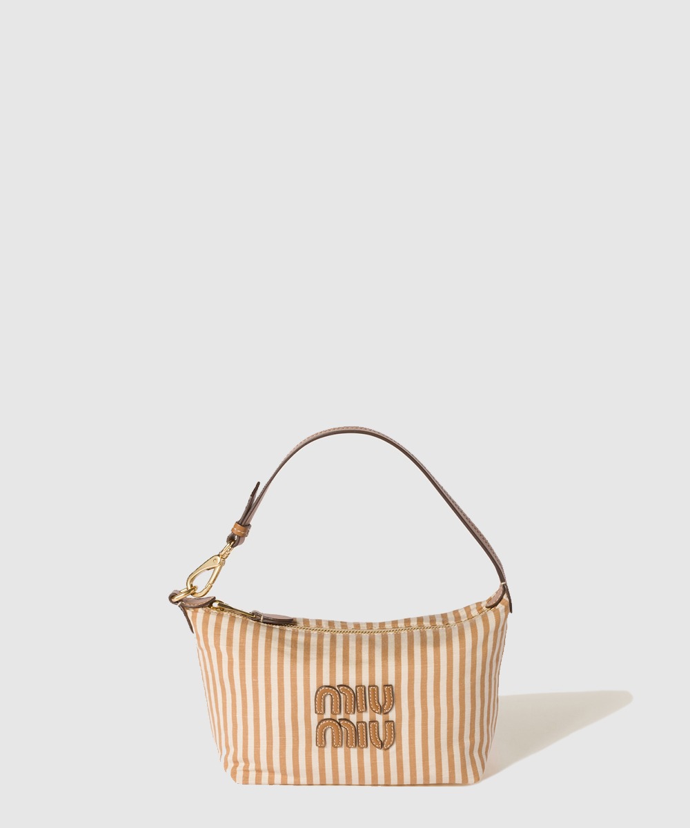 미우미우 로고 장식 자카드 패브릭 파우치 5NE841