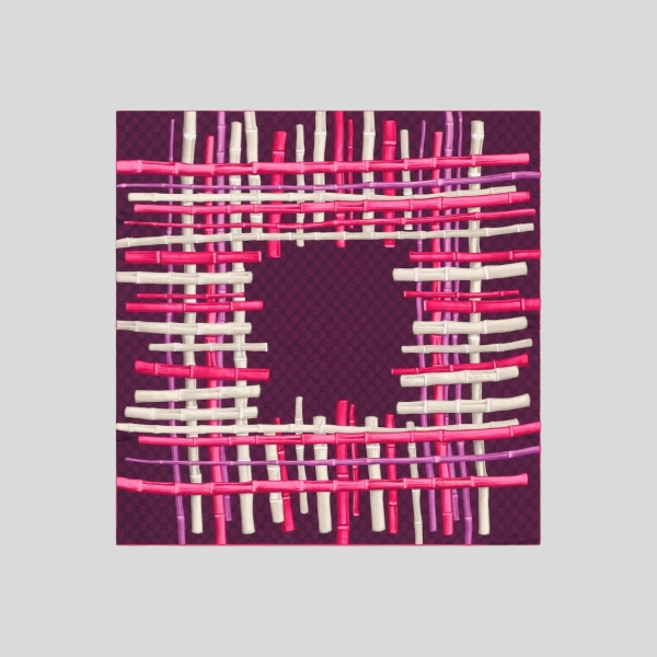 구찌 프린트 실크 트윌 까레