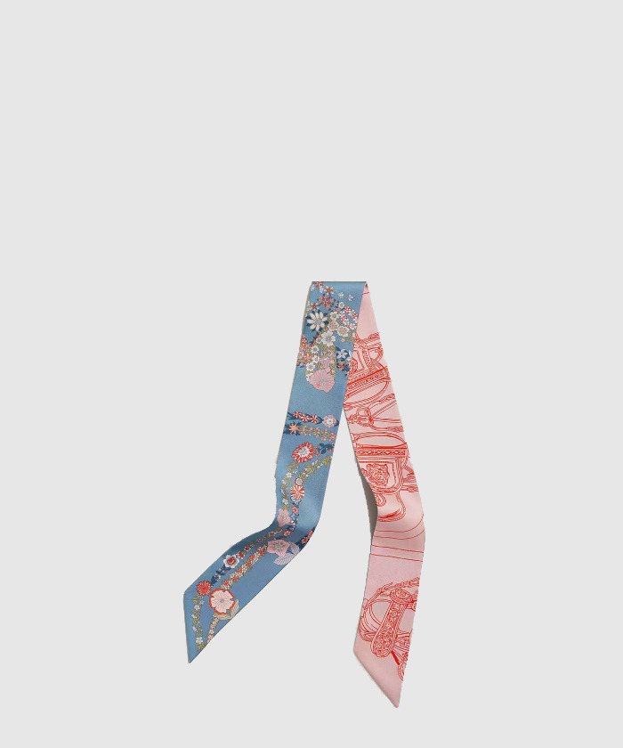 에르메스 트빌리 방도 꽃으로 장식된 갈라 띠