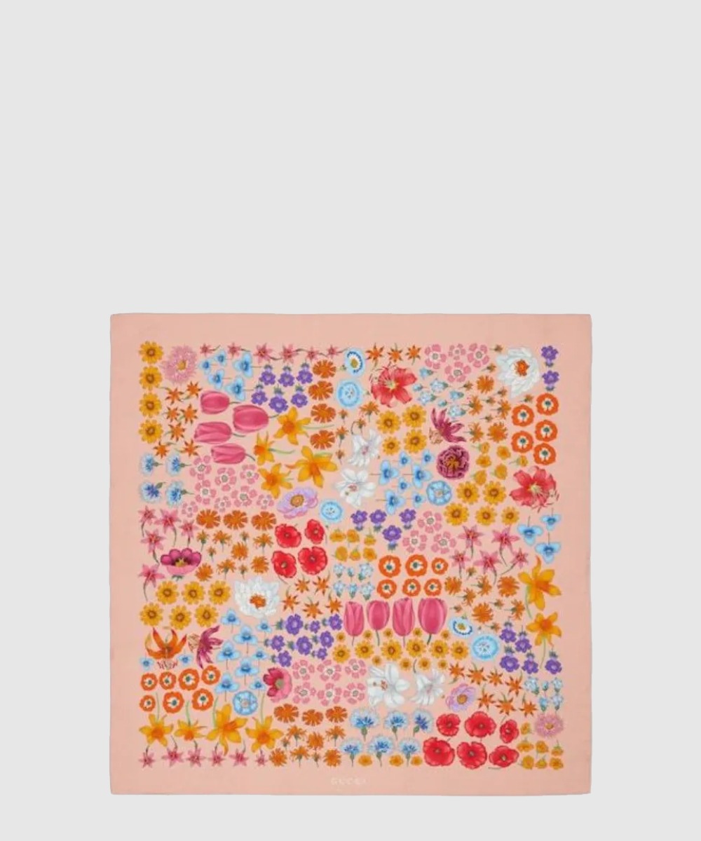 구찌 프린트 실크 까레 786258