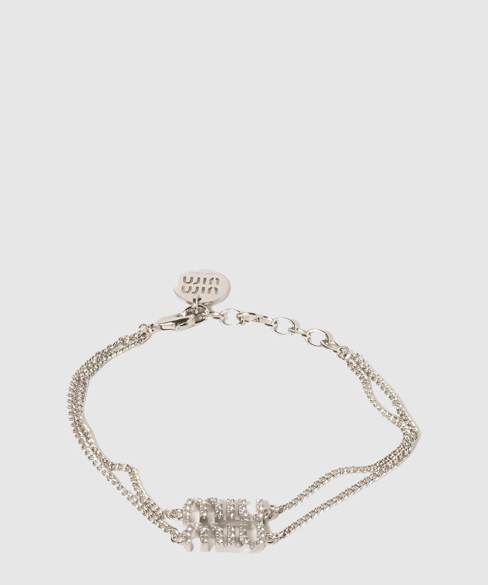 미우미우 크리스털 장식 메탈 브레이슬릿 5IB567