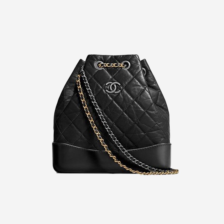 샤넬 가브리엘 카프스킨 블랙 빈티지 실버 