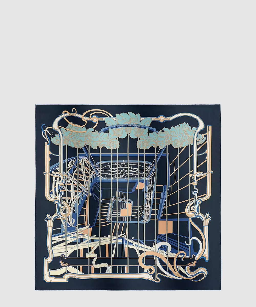 에르메스 La Ligne Coup de Fouet 스카프 90