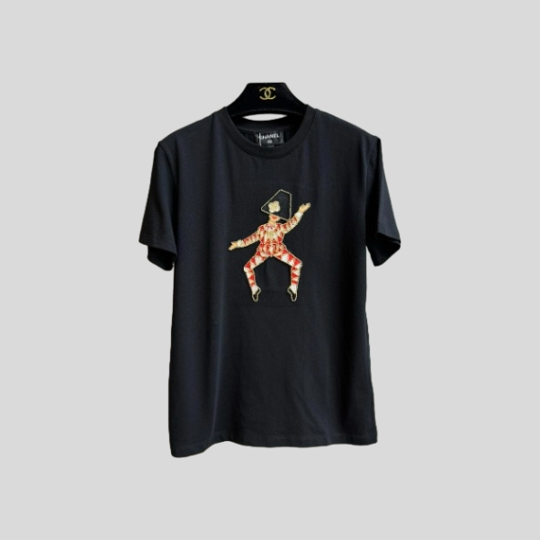 샤넬 자수 캐릭터 티셔츠