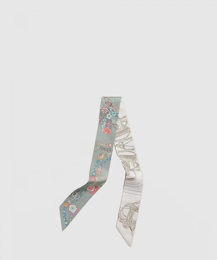 에르메스 트빌리 방도 꽃으로 장식된 갈라 띠