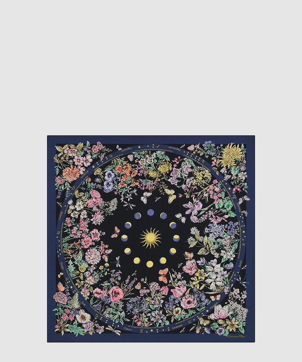 디올 Astral Flowers 90 스퀘어 스카프 55FWC