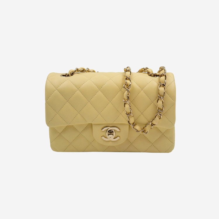 샤넬 클래식 캐비어 스몰 옐로우 골드 