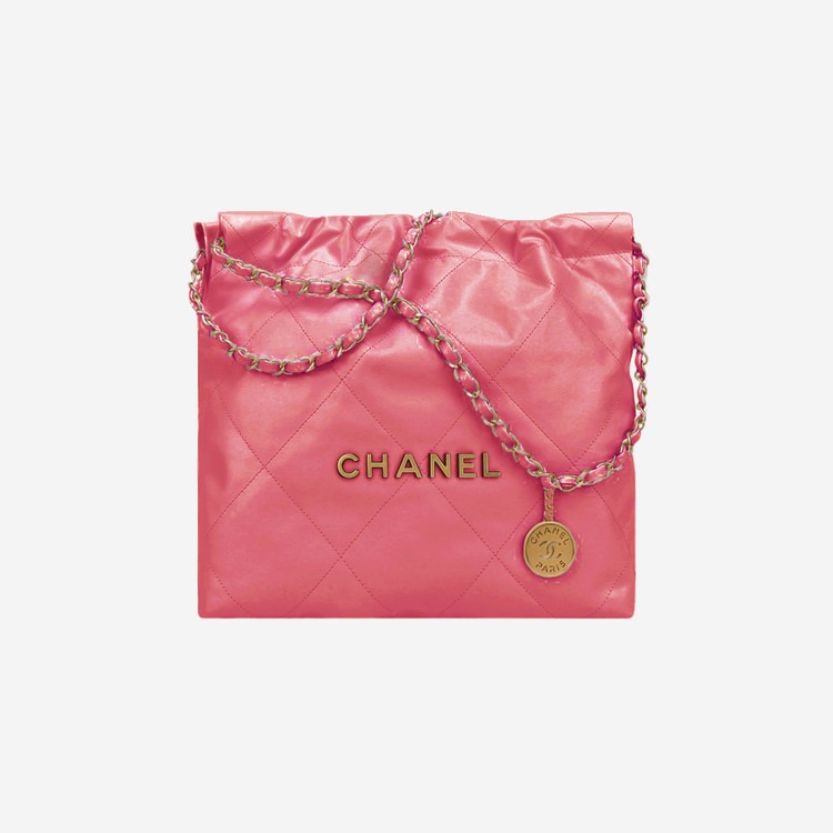 샤넬 22백 미디움 코랄핑크 골드
