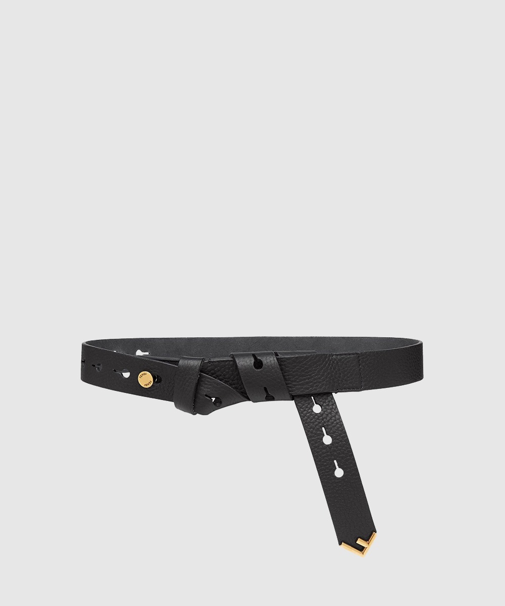 펜디 리얼 가죽 금속 장식 와이드 벨트 8C0589