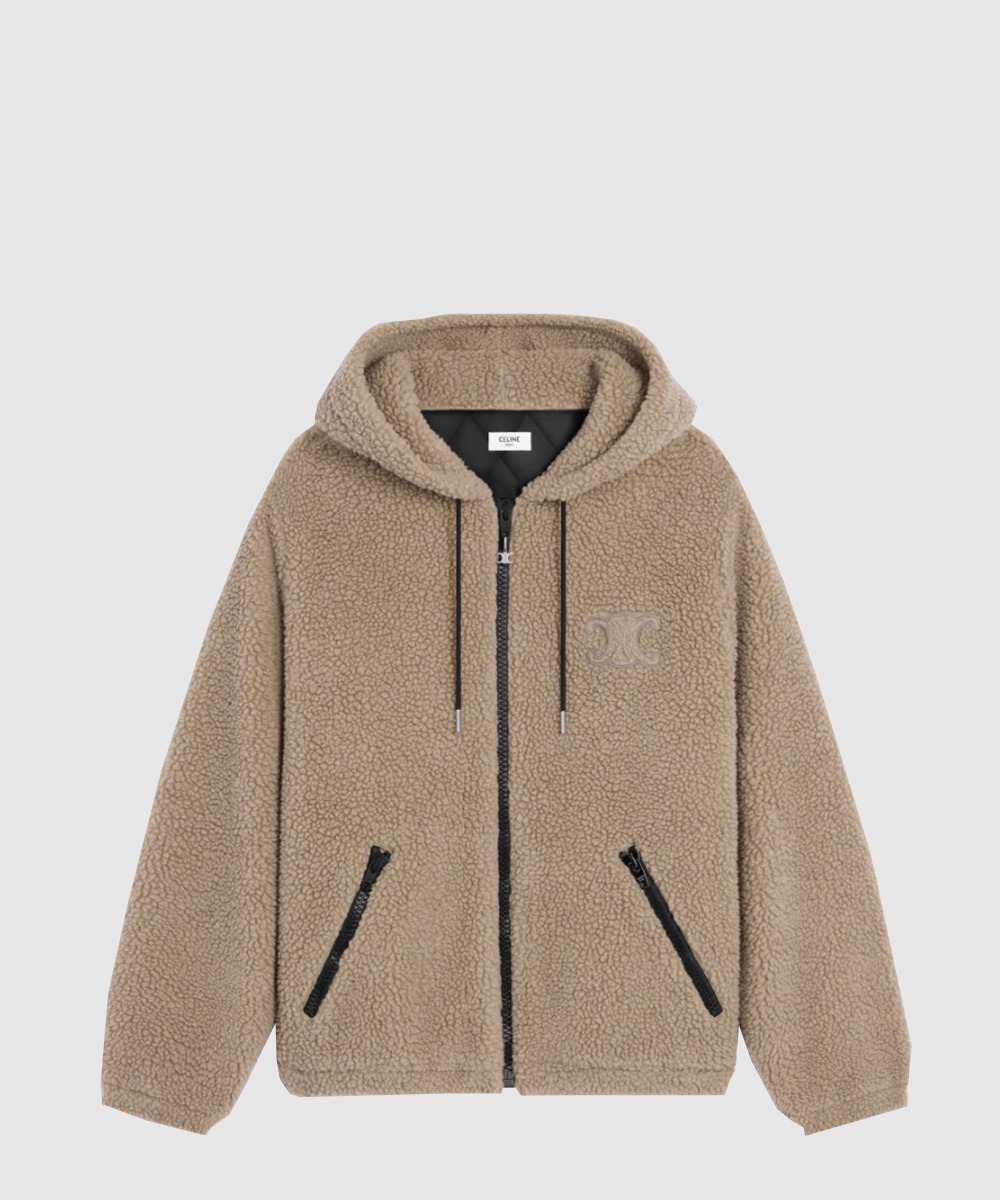 셀린느 후드 재킷 울 코튼 플리스