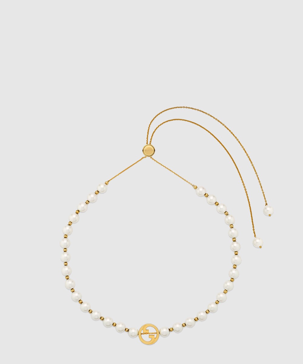 구찌 인터로킹 펄 목걸이 839031