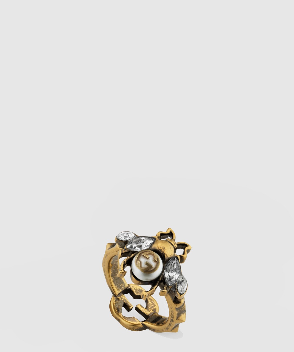 구찌 인터로킹 G 비 반지 629923