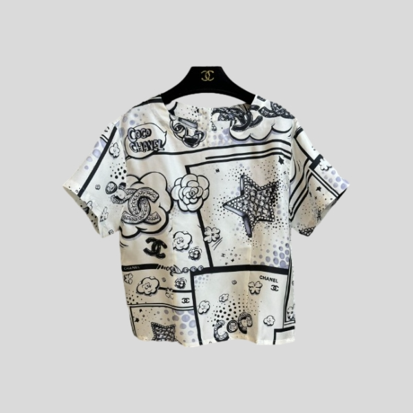 샤넬 실크 반팔