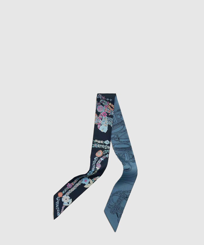 에르메스 트빌리 방도 꽃으로 장식된 갈라 띠